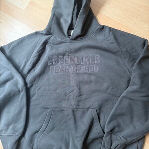 Fear of God Essentials Pullover Hoodie in Charcoal